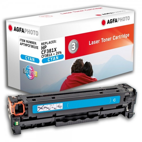 AGFA Photo Toner cyan CF381X + 25% HP Color LaserJet PRO MFP M476 DN