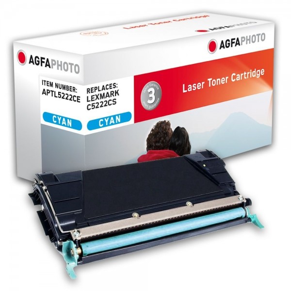 AGFA Photo Toner cyan 5222CE für Lexmark C522 C524 C532 C534