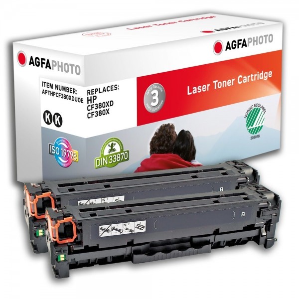 AGFA Photo Toner schwarz 312A Doppelpack HPCF380XDU für HP Color LaserJet PRO MFP M476